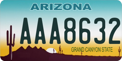 AZ license plate AAA8632