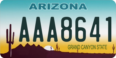 AZ license plate AAA8641