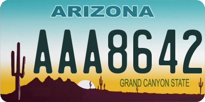 AZ license plate AAA8642