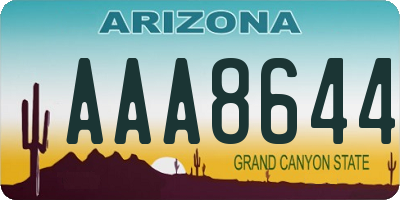 AZ license plate AAA8644