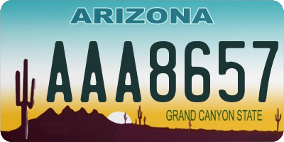 AZ license plate AAA8657