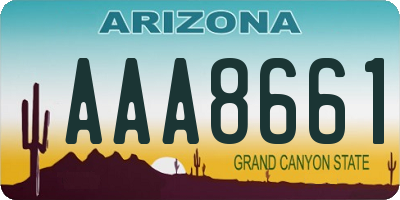 AZ license plate AAA8661