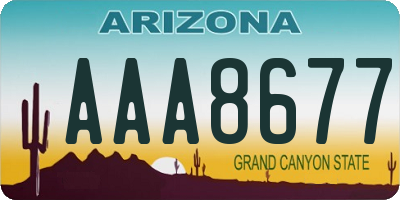 AZ license plate AAA8677