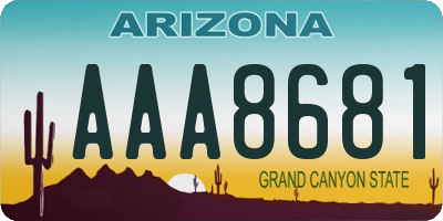 AZ license plate AAA8681