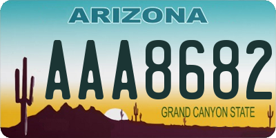 AZ license plate AAA8682