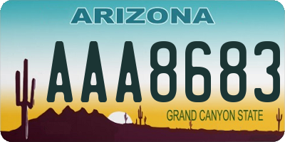 AZ license plate AAA8683