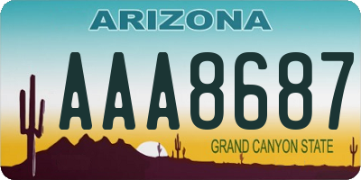 AZ license plate AAA8687