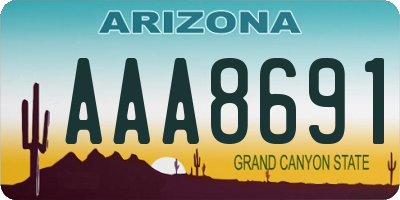 AZ license plate AAA8691