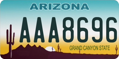 AZ license plate AAA8696