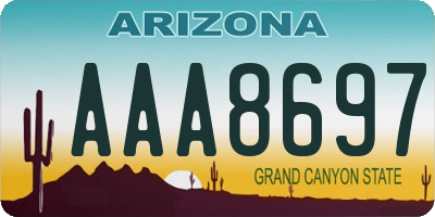 AZ license plate AAA8697