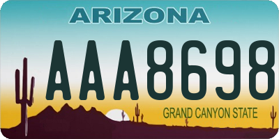 AZ license plate AAA8698