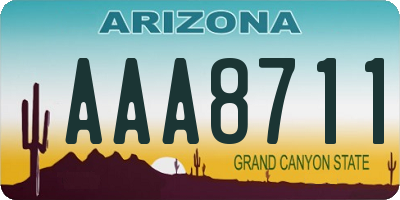 AZ license plate AAA8711