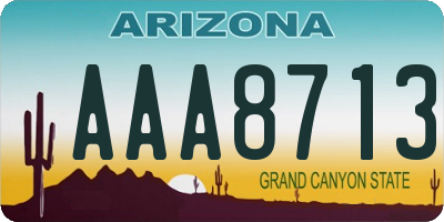 AZ license plate AAA8713