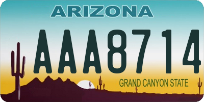 AZ license plate AAA8714
