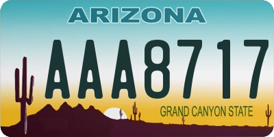 AZ license plate AAA8717