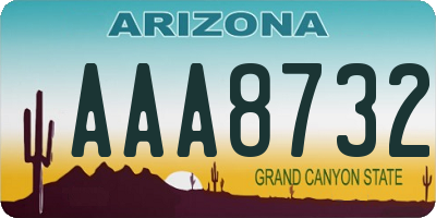 AZ license plate AAA8732