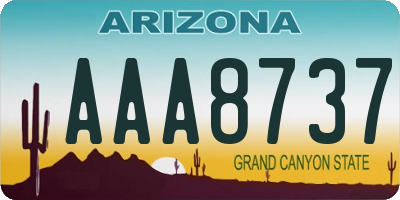 AZ license plate AAA8737