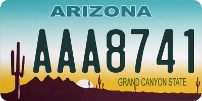 AZ license plate AAA8741
