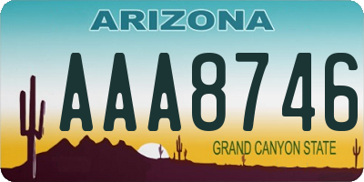 AZ license plate AAA8746