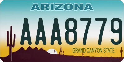 AZ license plate AAA8779