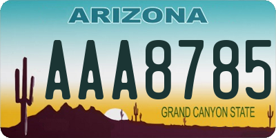 AZ license plate AAA8785
