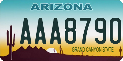 AZ license plate AAA8790