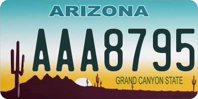 AZ license plate AAA8795