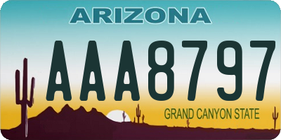 AZ license plate AAA8797