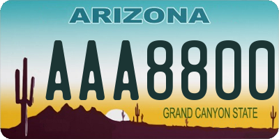 AZ license plate AAA8800