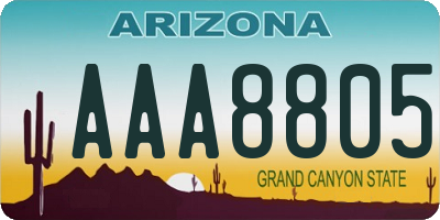 AZ license plate AAA8805