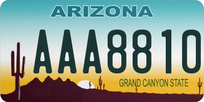 AZ license plate AAA8810