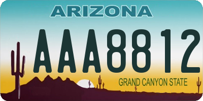 AZ license plate AAA8812