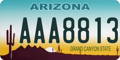 AZ license plate AAA8813