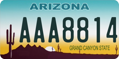 AZ license plate AAA8814