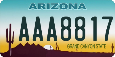 AZ license plate AAA8817