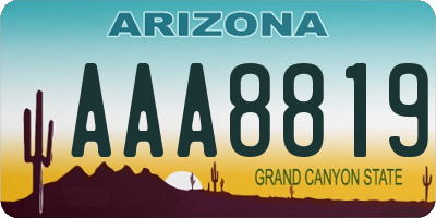 AZ license plate AAA8819