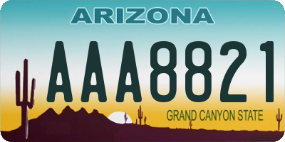 AZ license plate AAA8821