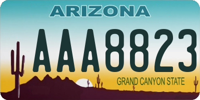AZ license plate AAA8823