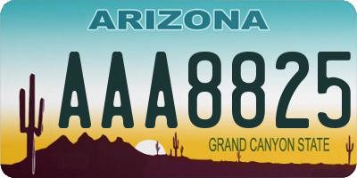 AZ license plate AAA8825