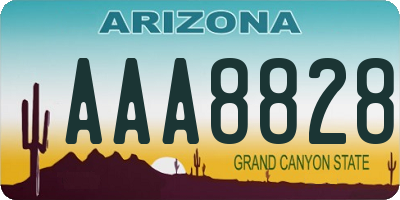 AZ license plate AAA8828
