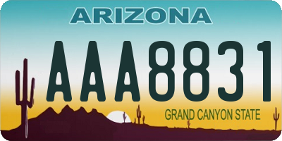 AZ license plate AAA8831