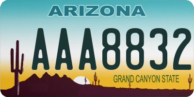 AZ license plate AAA8832