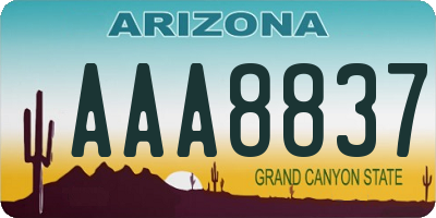 AZ license plate AAA8837