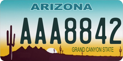 AZ license plate AAA8842