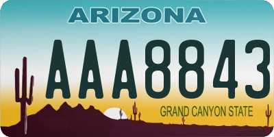AZ license plate AAA8843