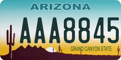 AZ license plate AAA8845