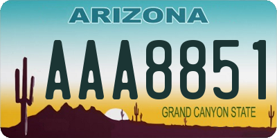 AZ license plate AAA8851