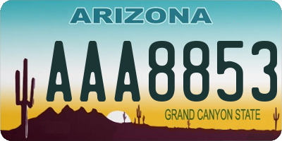 AZ license plate AAA8853
