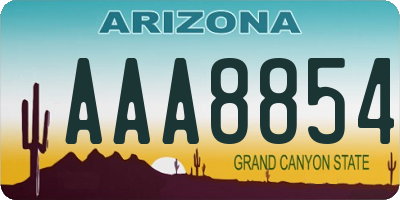 AZ license plate AAA8854
