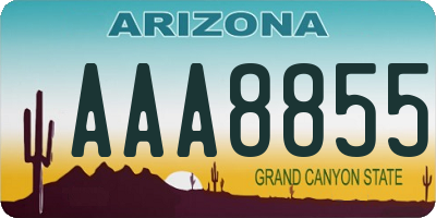 AZ license plate AAA8855